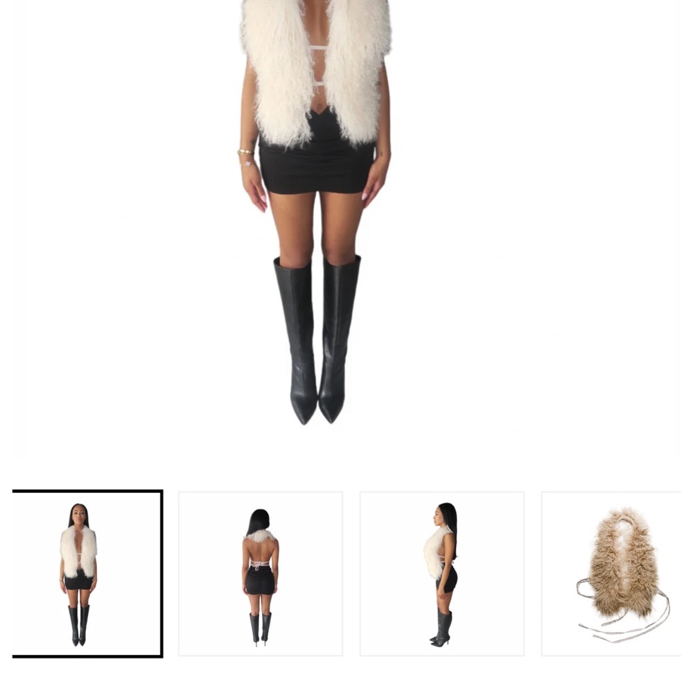 Stylish Cream Faux Fur Vest